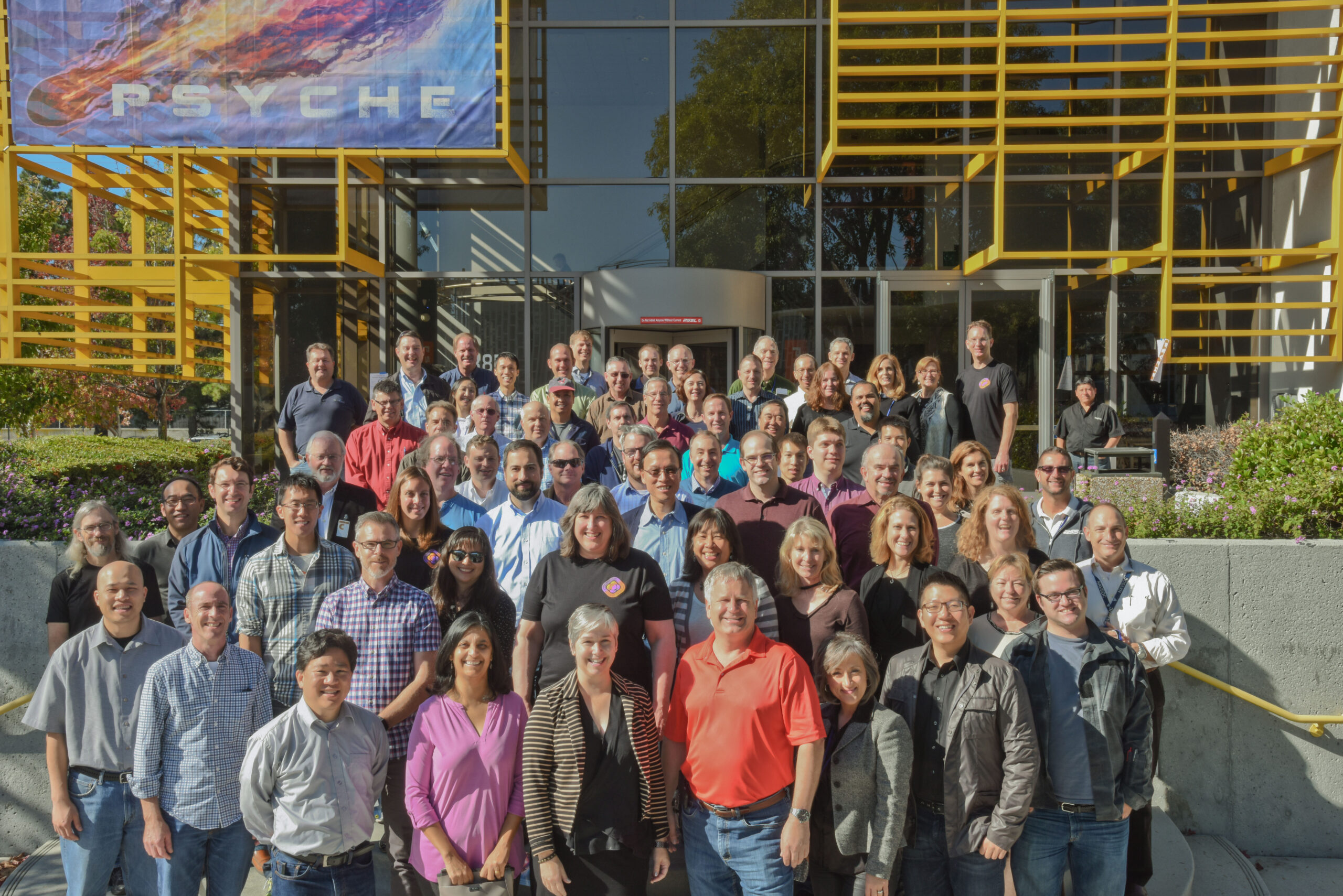A picture of the Psyche team outside Maxar.