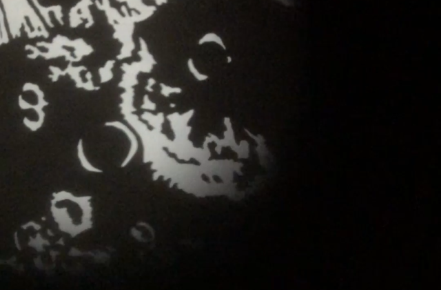 Peep hole showing Psyche the asteroid.
